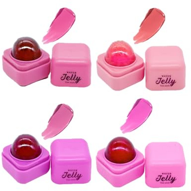 Jelly Tint Stick, Multi-Use Lip & Cheek Tint & Eyeshadow Makeup, 4 Colors Buildable Lightweight Contour Stick Jelly Texture and Radiant Finish, Long-lasting Blush Stick For Cheeks and Lips