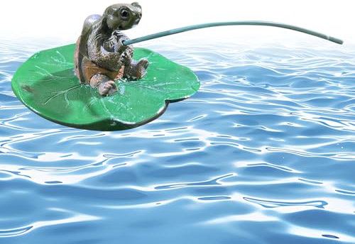 Ruhnjyg Turtle Statue - Mini Pond Decorative Fishing Figure - Resin Sculpture Fishing Figure for Home Porch Lawn Beach Room Patio Yard