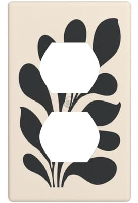 Couvercle de prise de courant vintage minimaliste botanique Fraejipani pour interrupteur décoratif 1 gang pour cuisine, salle de bain, taille 7 x 11,4 cm