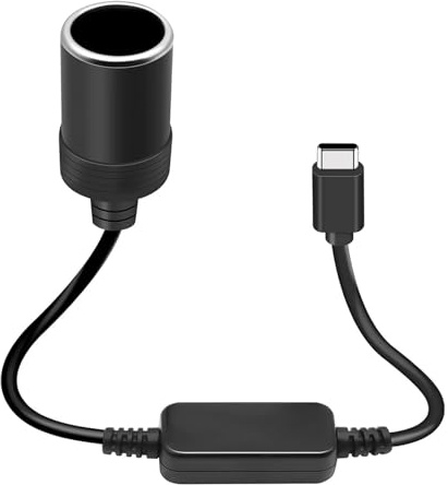 NiceBest Adaptador Usb C a Mechero Coche 30CM, Enchufe Mechero 12v Convertidor de Adaptador de Encendedor de Cigarrillos para Dash Cam, GPS y Barras