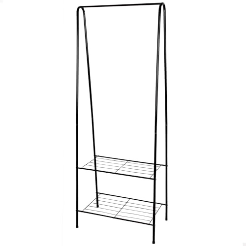 AKTIVE MAX Home Perchero de Ropa 60x35x151, Peso máximo soportado 15 kg, con Dos baldas para Zapatos, Accesorios, Almacenaje (18810)