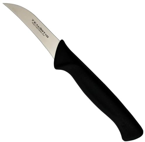Tenartis 401 Spelucchino Curvo, Coltello per Frutta e Verdura 7 cm con Custodia in PVC - Made in Italy