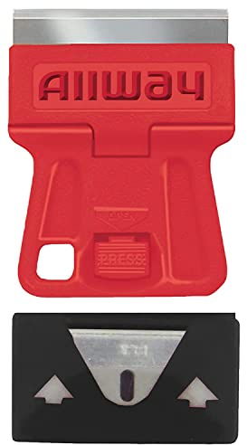 ALLWAY GSM5 Mini Glass Scraper with 5 Extra Steel Razor Blades