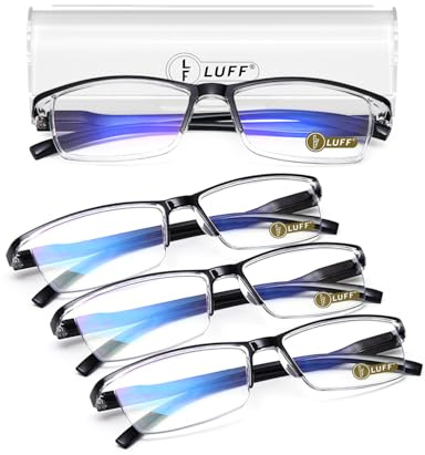LUFF 4Pairs Occhiali da lettura anti-raggi blu Lettori ultraleggeri portatili (2.5X)