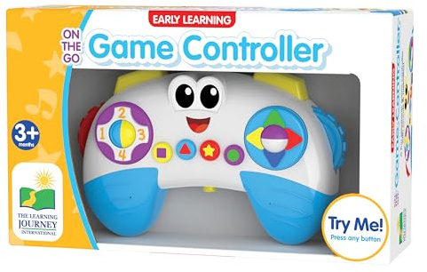 The Learning Journey Early Learning - On The Go Game Controller - Baby Game Controller Toy for Boys & Girls Ages 3 Months and Up - Award Winning Toys, White, Blue