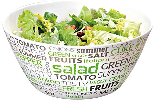 Kesper Obst- & Salatschale aus Melamin, Ã˜ 25 x H11 cm, Salat Schüssel, Bowl Schüssel, Optik Salad, Brot Schale, Gebäck Schale,