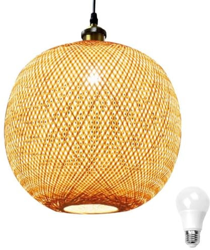 GUANSHAN Elegante handgemachte Bambus-Pendelleuchte Laterne Kronleuchter Deckenleuchte im südostasiatischen Stil Deckenleuchte für Restaurant, Wohnzimmer, Bartheke