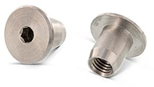 Dadi a bussola M12 x 18 mm con testa piatta e esagono incassato, 50 pezzi in acciaio inox