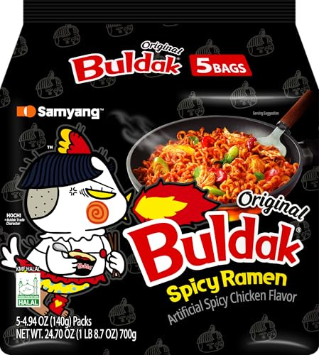 Buldak VERY Hot Chicken Instant Noodles, 5 x 140g
