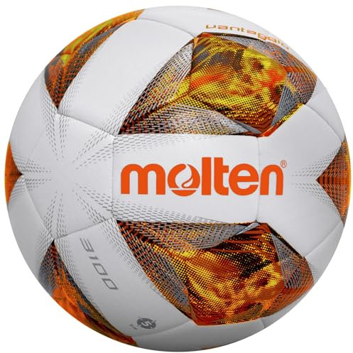 Molten 3100 Vantaggio Fußball, Premium-Hybrid-Spielball, gebundene Naht mit gepolsterter TPU-Abdeckung für hervorragende Kontrolle und Formbeständigkeit, Größe 5, für Jungen und Mädchen ab 14 Jahren