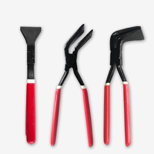 Falzzange 3-tlg | L-280mm | Cr-Mo Steel | HRC 30-35 Falzzangen Set 0° 45° 90°Gerade Abgewinkelt Gebogen Abkantzange Biegezange Blechzange Spitzzange Dachdecker Klempner Zange