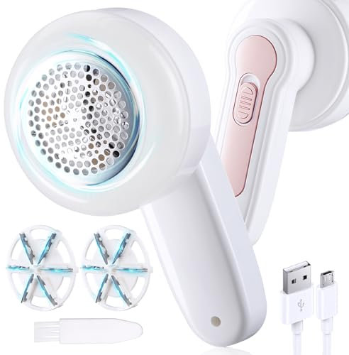 Rasoir Anti Bouloche Vetement, Rasoir Bouloche électrique avec 3 Lames et Câble USB, Portatif Rapide Rasoir Anti Peluche Vetement Appareil Anti Bouloche pour Vetement, Pulls, Meubles, Laine, Tapis