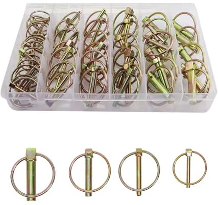 50 piezas Clips de enganche de acero resistente, Pasadores de linchado resistentes, Pasadores con clip de seguridad, imperdibles con pasador O, adecuados para remolques, tractores, vehículos agrícolas