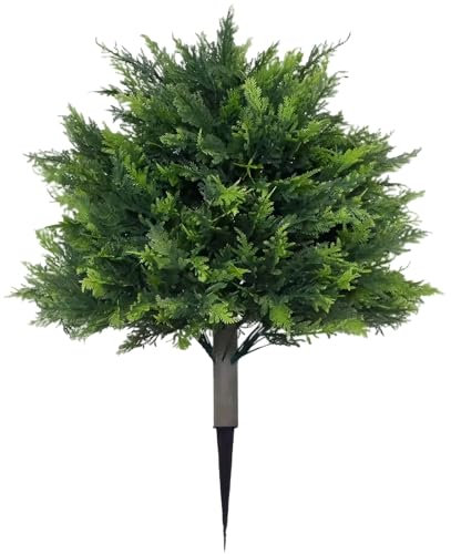 Arbustes pour cour | Cyprès réalistes d'intérieur – Cèdre topiaire avec durabilité, arbre à feuilles persistantes résistant aux UV de 6,1 m avec piquet de sol pour intérieur et extérieur, porche