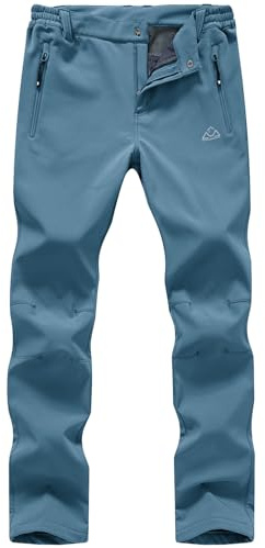 TBMPOY Women's Ski Snow Pants Waterproof Windproof Fleece Lined Warm Hiking Insulated Softshell Cargo Pant 4 Pockets Stone Blue L