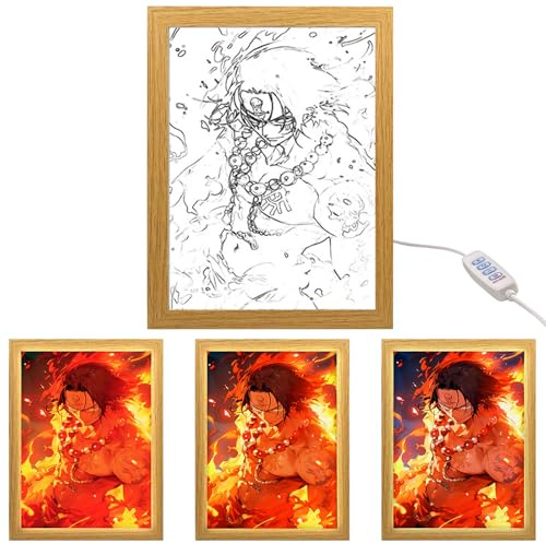 MeYuxg Anime Illuminated Picture Frame, LED Creative Decorative Painting Frame, Gifts for Anime Fans, Brightness Adjustable, Art Decoration for Living Room, Bedroom, Children's Room, G