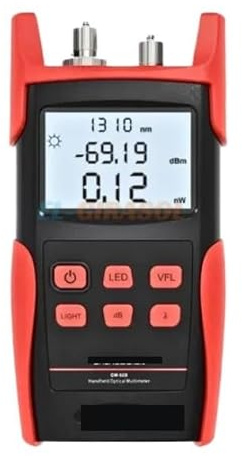 Testeur Fibre Optique, Wattmètre à fibre optique OPM -70+10dBM OM-608 Testeur de fibre optique Source lumineuse Localisateur visuel de défauts VFL 10mW FTTH