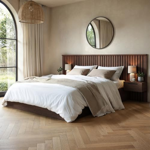 Solace+Co - Taylor Hotel Ottoman Bed, Double, with Side Tables (Walnut)