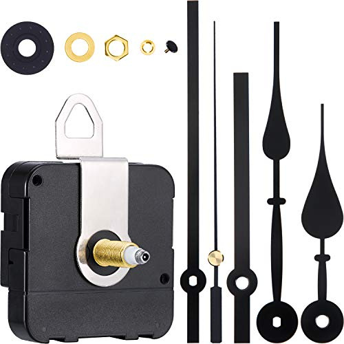 Meccanismo di movimento dell'orologio ad albero lungo ad alta coppia con 2 diverse paia di lancette (colore set 1, lunghezza albero 20 mm)