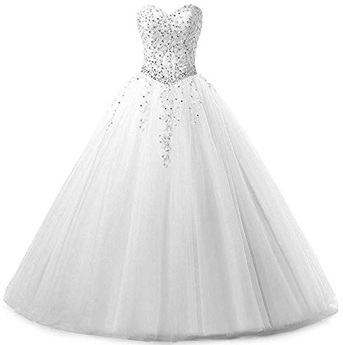 Zorayi Élégant Robes de soirée Longue Robes de mariée Robes de Bal Femmes Tulle Chérie Dos Nu Blanc Taille 50