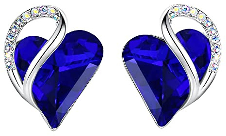 Leafael Mors dag Örhängen Dam Infinity Love Hjärta med Födelsestens Kristaller Allergivänliga Smycken Silver med Presentask