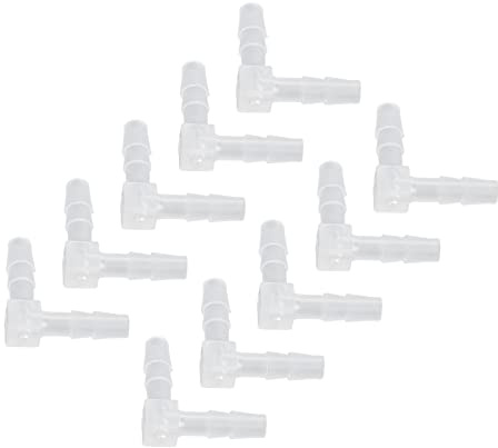 Plast Armbågsslang 90 Graders Armbåge 10 St L Passning med Hullning Mässing Adapter Union (4mm)