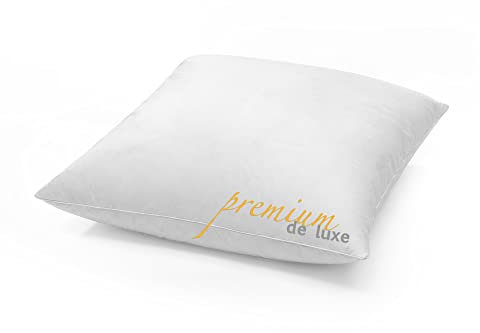 Hanskruchen® Premium de Luxe Daunenkissen 60x60 cm - Made in Germany Daunen Kopfkissen aus 100% Baumwolle - 3 Kammer Daunenkissen für Allergiker [1er Pack]