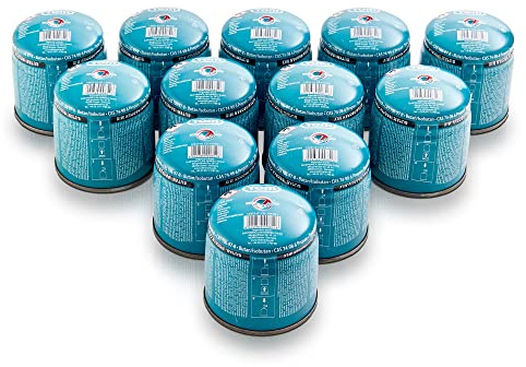 TOM Butangas Gaskartuschen 12x190 g – mit Ventil für Campingkocher