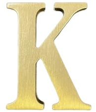 Lettres anglaises autocollantes en laiton massif de 4,5 cm de hauteur - Autocollant mural doré pour boîte aux lettres, numéros d'adresse de maison, nom de magasin, studio, combinaison pour décoration
