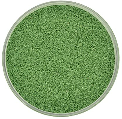 moorg Grön färgad sand för dekorationer 370 g, färgad sand för glasburkar, sandrit, tunn 0,2-0,6 mm, perfekt för dina dekorationsidéer