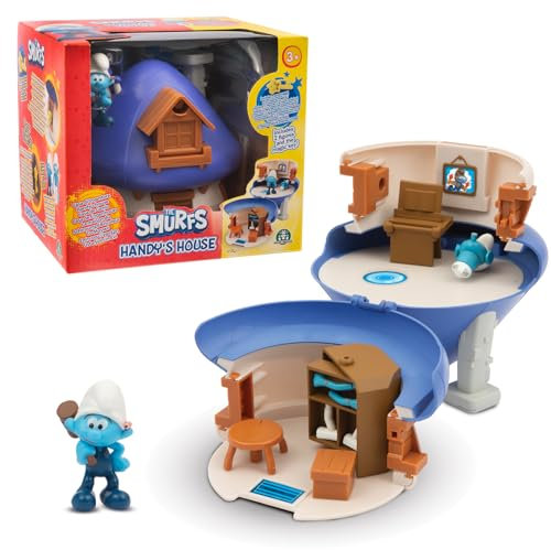 Les Schtroumpfs, Maison Magique avec 1 Figurine 5,5 cm, Accessoires Inclus, Modèle Schtroumpf Bricoleur, pour Les Enfants dès 3 Ans, PUF28