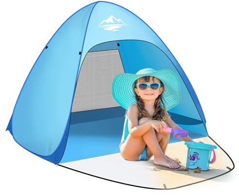 Tenda da spiaggia pop-up con protezione UV 50+, automatica, portatile, per 1 persona, inclusa borsa per il trasporto, tenda da spiaggia, campeggio, giardino, spiaggia (singola)