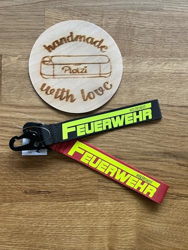 Feuerwehr-Schlüsselanhänger personalisiert (schwarz)