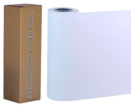 13 Inch x 164 Feet Sublimation Paper Roll 120gsm Heat Sublimation Transfer Paper Quick Drying 2 Core Compatible with Inkjet Printer
