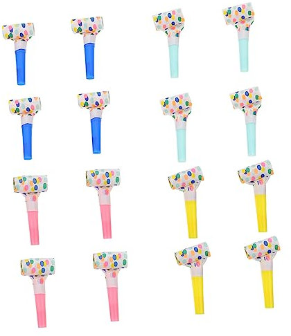 HEMOTON 16pièces Lot De Sifflets Blowouts Jouet Sifflet De Fête Coloré Pour Et Événements