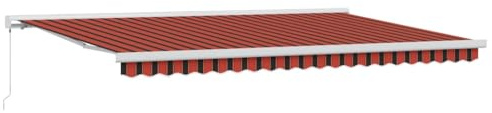 vidaXL Auvent Rétractable Rouge et Noir 500 × 300 cm Tissu et Métal, Auvent rétractable Moderne pour Jardin et terrasse, Durable, Protection UV, résistant aux intempéries