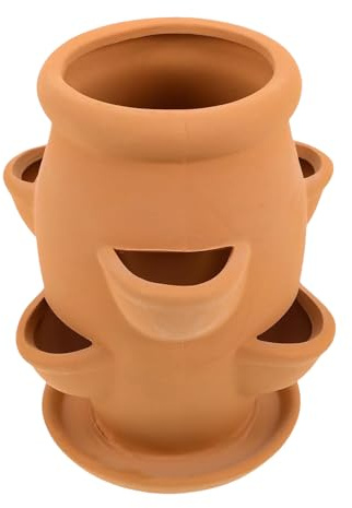 Recipiente para plantas de fresa – Maceta de terracota, maceta vertical | Soluciones de apertura de flores al aire libre, contenedor de jardín de balcón para plantas, flores de fresa, hierbas, jardín