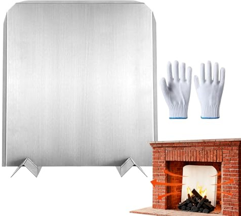 de protection murale pour de cheminée – Bouclier réfléchissant en métal, barrière thermique élégante, panneau décoratif isolé, panneau arrière à économie d'énergie | Pour salon Villa app
