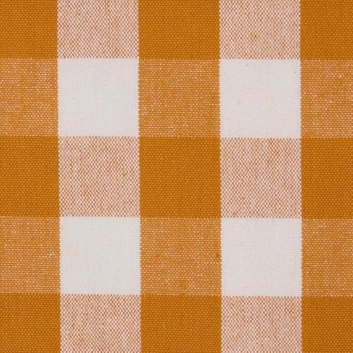 HOMESCAPES Orange-Weiß karierter Baumwollstoff Meterware 150 cm breit, Landhaus-Karo Stoff zum Nähen, Dekostoff kariert, Polsterstoff Karo, orange karierter Stoff Oeko-Tex