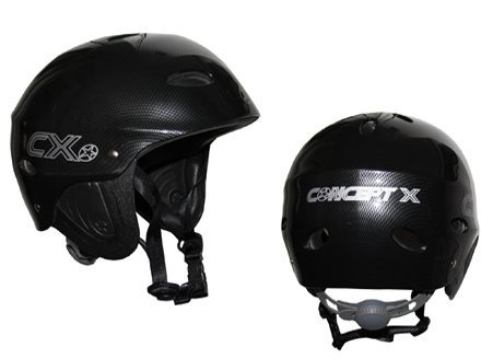 Concept X Kite + Casco Surf CX Pro Casco Sport Acquatici in Carbonio, Bianco o Nero - Carbonio, XL