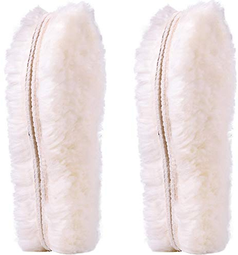 Ailaka 2 Pairs Women’s Premium Thick Sheepskin Insoles/Inserts, Warm Fluffy Fleece Wool Replacement Insoles for Shoes Boots Slippers