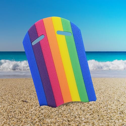 Swimming Kickboard Kids & Adults - EVA Foam Floating Board Float, Pool Kick Board Learning Swim Safety Aid, Rainbow