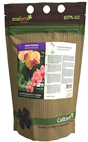 CULTIVERS Engrais Biologique pour orchidées, 1 kg. Engrais granulé 100% Biologique et végétalien. Stimule la Croissance et stimule la Floraison