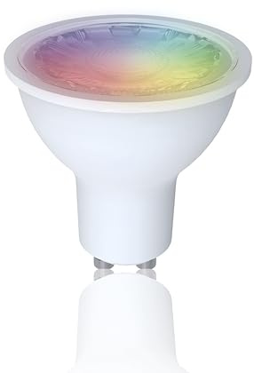 energeeks - Bombilla Inteligente LED - Multicolor RGB - Casquillo GU10-5W - 400 Lúmenes - Temperatura Ajustable - Wifi + Bluetooth - Compatible con Alexa y Google