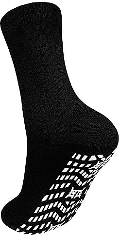 PUTUO Calcetines Antideslizantes para Hombre para Deporte: Calcetín de Algodón Deportivos para Hombre con Agarres de Goma 43-46 1 Pares