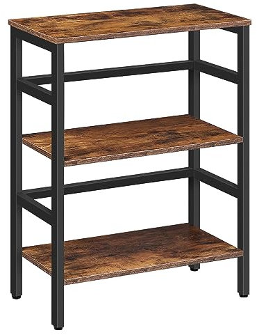 HOOBRO Leiterregal, Standregal, 3 Ebenen Bücherregal, Querstangen-Design, Multifunktionales Ablageregal, Stabiler Metallrahmen, Industriestil, für Wohnzimmer, Schlafzimmer, Arbeitszimmer EBF86CJ01G1