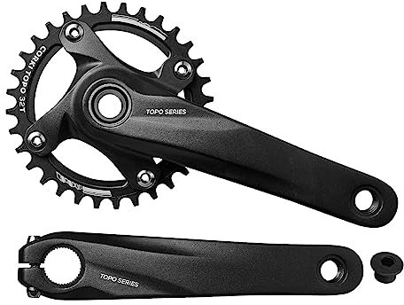 corki Cycles Fahrrad-Kurbelgarnituren, 170 mm 104 BCD Fahrrad-Kurbelarm-Set, mit Tretlager-Set und Kettenblattschrauben, für Rennrad-Mountainbike, 32T/34T/36T/38T (32T)