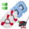 4 Pack Spin Mop Replacement Heads Microfiber Mop Refills Replace Heads Compatible for Vileda Triangle Swivel Mops Includes 2 Extra Microfiber Cleaning Cloths