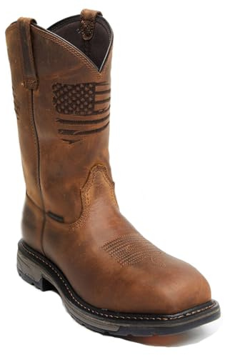 DHAEY Botas de Vaquero for Hombres Punta Cuadrada Tacón bajo Bordado Casual Tubo Medio Botas Occidentales Vintage Botas ecuestres Tradicionales Unisex (Color : Brown, Size : 43 EU)