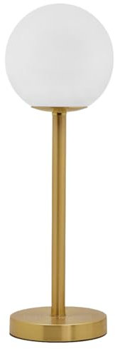 Art Deco Brass Table Lamp Opaque Glass Shade Bedside Light Frosted Globe Desk Lamp H3117